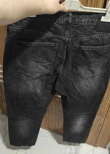 Gri Kadın Regular Fit Midi Kot Pantolon - Görsel 4