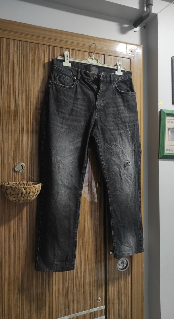 Gri Kadın Regular Fit Midi Kot Pantolon - Görsel 2