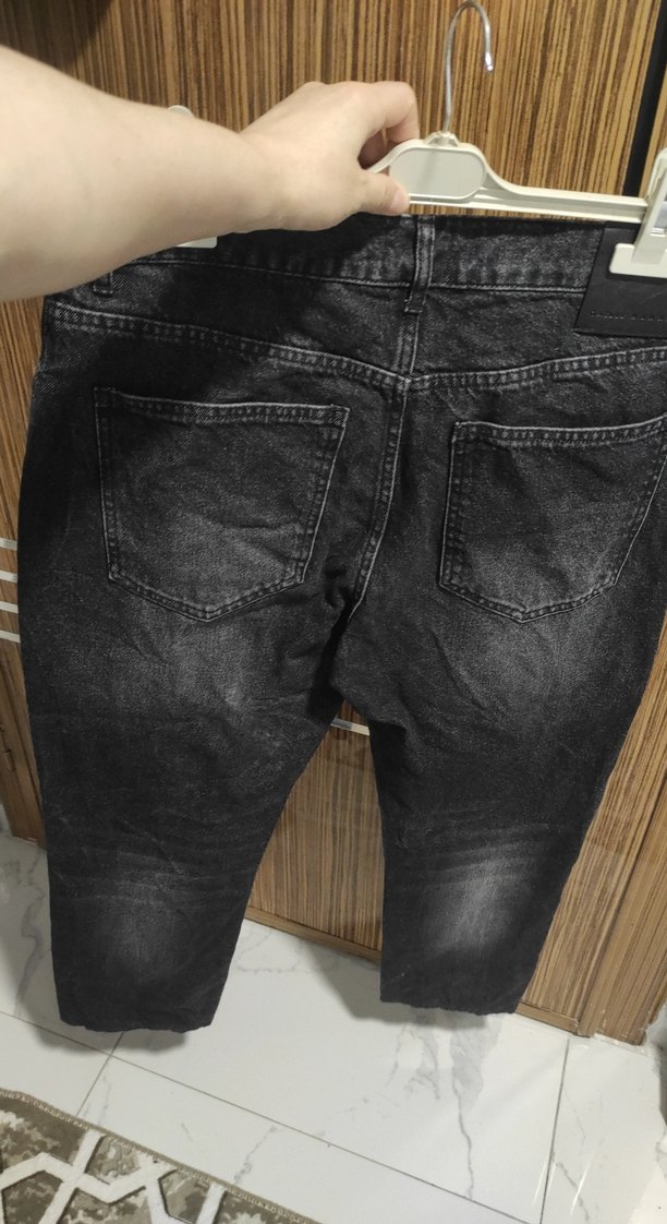 Gri Kadın Regular Fit Midi Kot Pantolon - Görsel 4