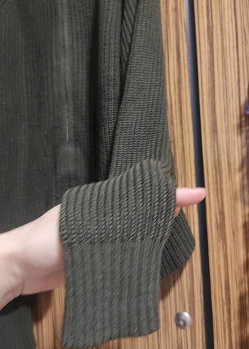 Koyu Kahverengi Örgü Kadın Kazak - Görsel 9