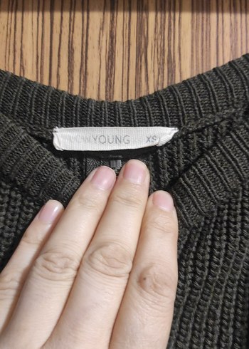 Koyu Kahverengi Örgü Kadın Kazak - Görsel 4