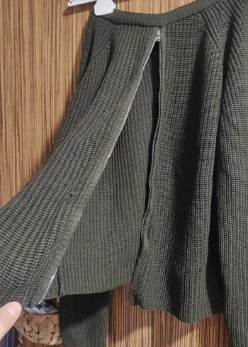 Koyu Kahverengi Örgü Kadın Kazak - Görsel 6