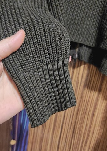 Koyu Kahverengi Örgü Kadın Kazak - Görsel 2