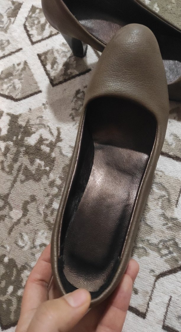 Kahverengi Deri Stiletto Topuklu Kadın Ayakkabı - Görsel 3