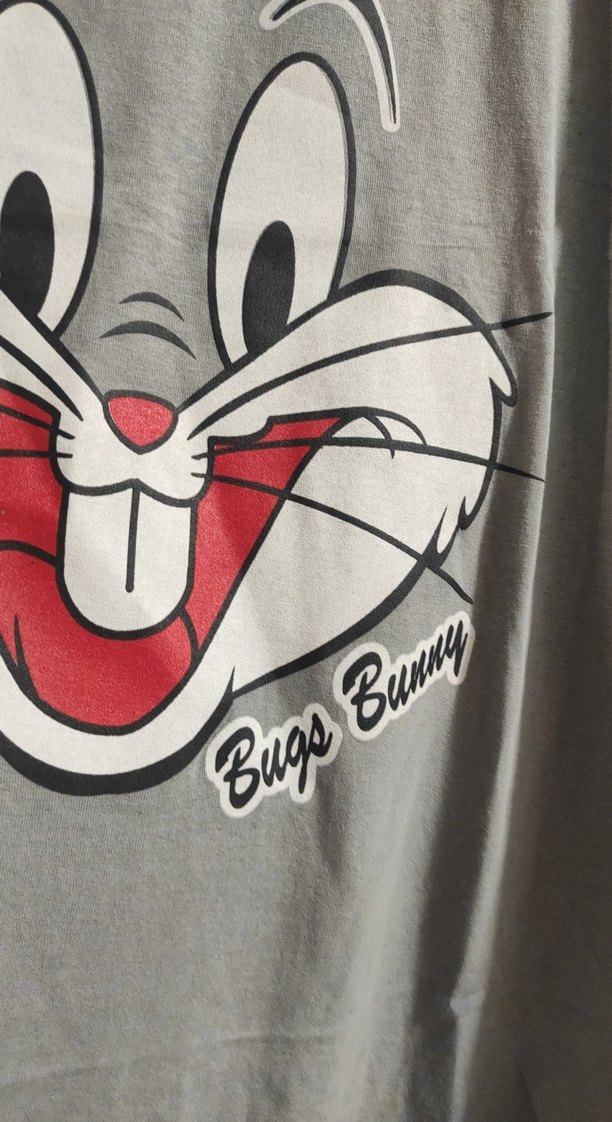Gri Bugs Bunny Baskılı Mini Pijama Takımı anne kız - Görsel 4