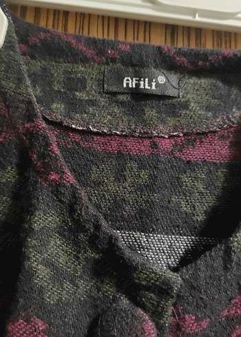 Mor Bağlama Desenli Uzun Salaş panço - Görsel 5