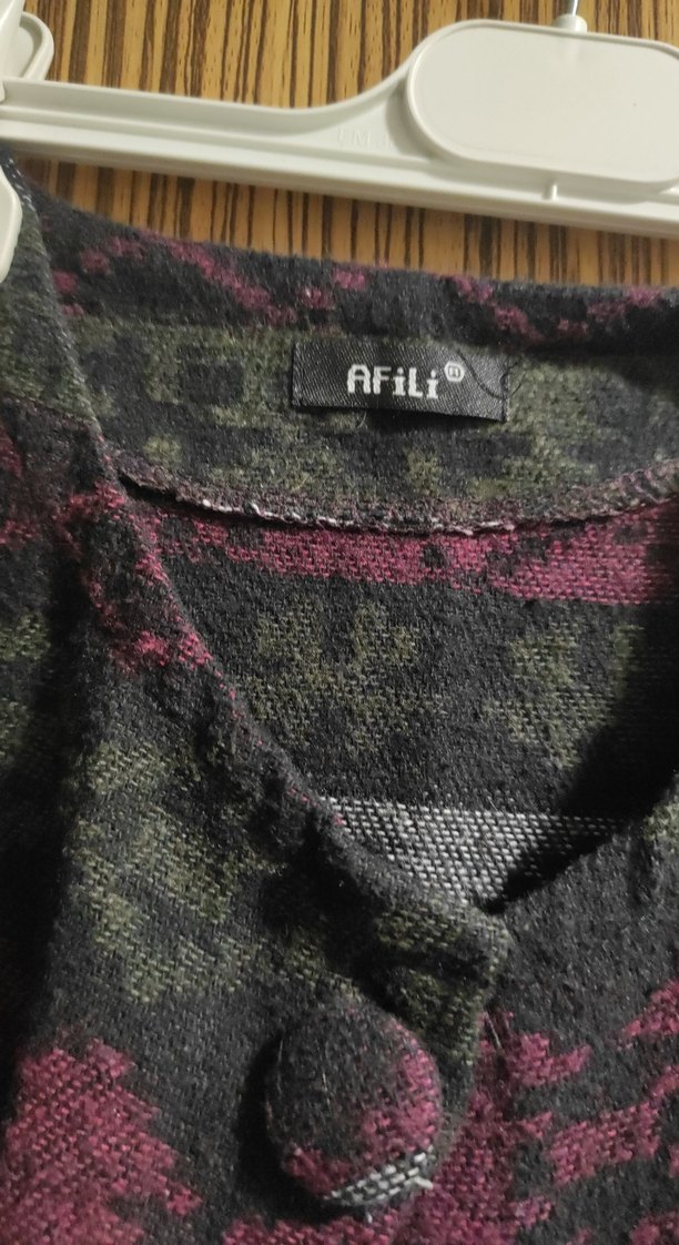 Mor Bağlama Desenli Uzun Salaş panço - Görsel 5