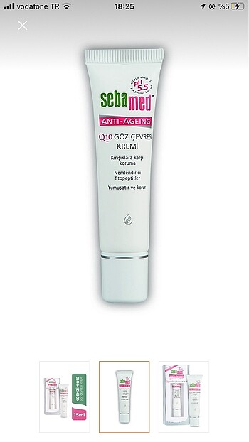 Sebamed göz çevresi kırışıklık karşıtı krem 15 ml