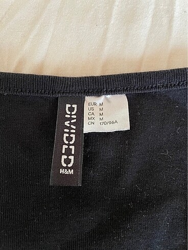 m Beden siyah Renk H&M siyah 100% pamuk düğmeli crop üst