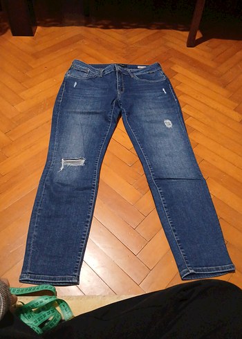 Yırtık Detaylı Mavi jeans Kadın Kot Pantolon