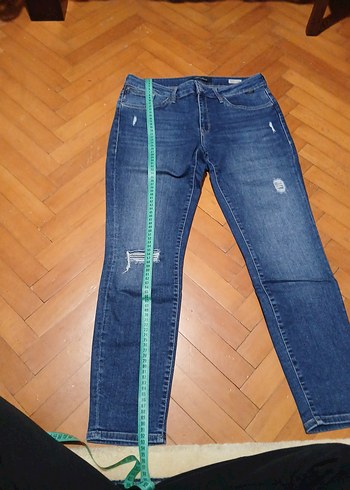 38 Beden mavi Renk Yırtık Detaylı Mavi jeans Kadın Kot Pantolon