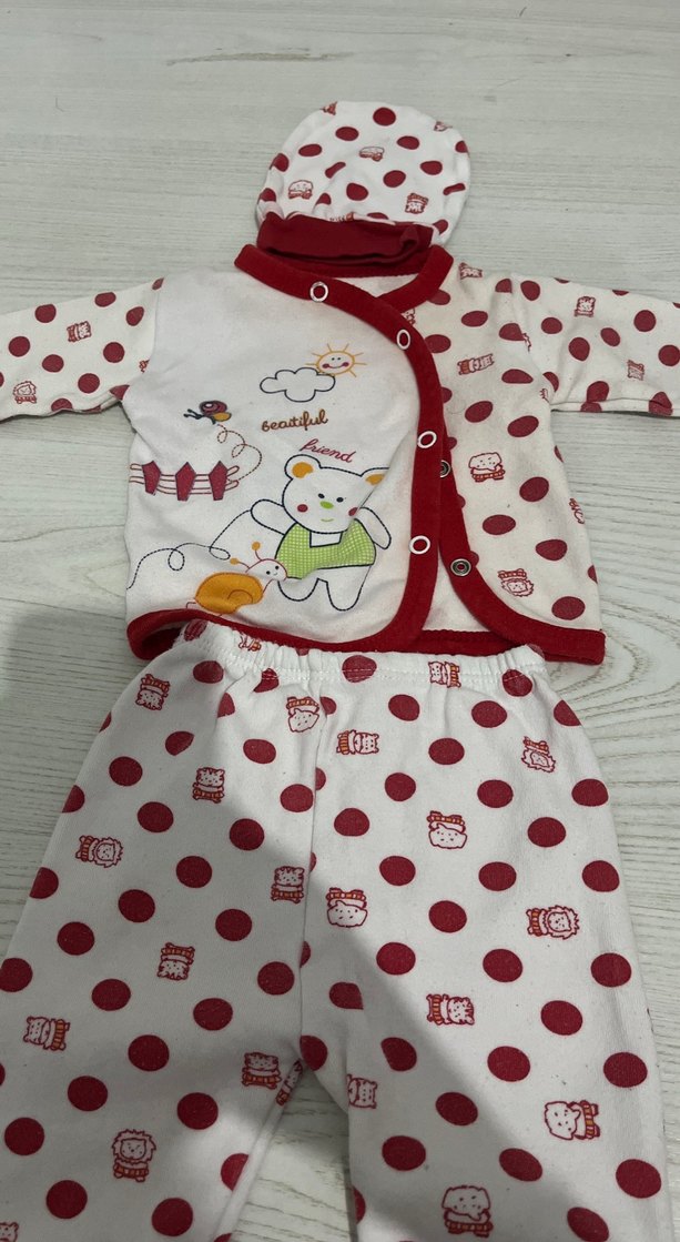Pamuklu Bebek Uyku Takımı - Renkli Desenli - Görsel 2