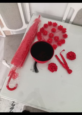 Kırmızı Kadın giyim aksesuarları - Görsel 3