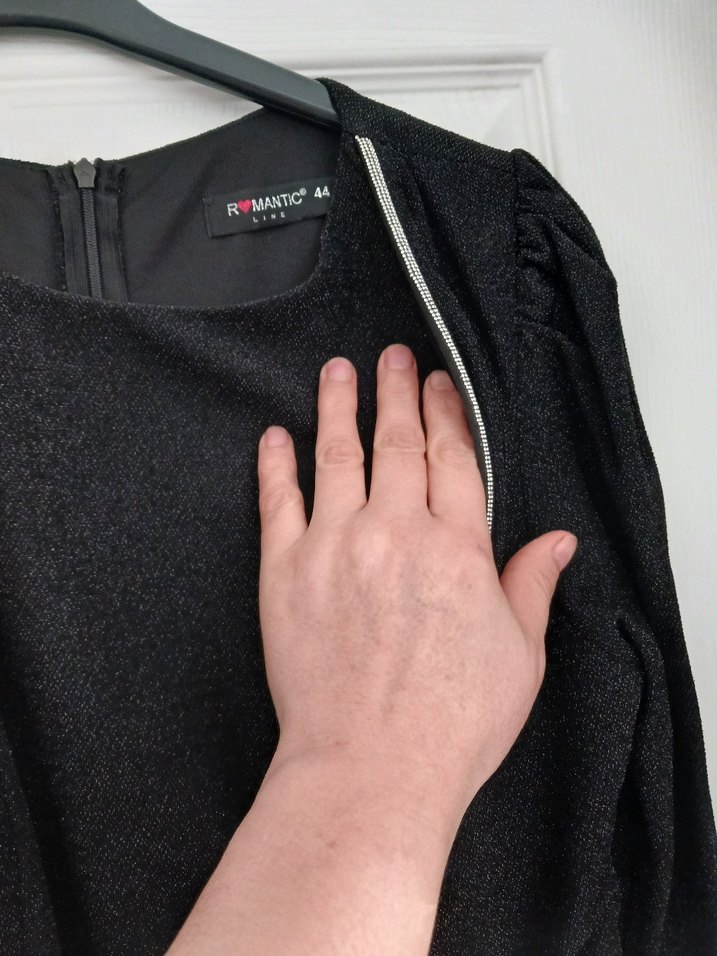 Kadın Siyah Uzun  taşlı abiye - Görsel 3