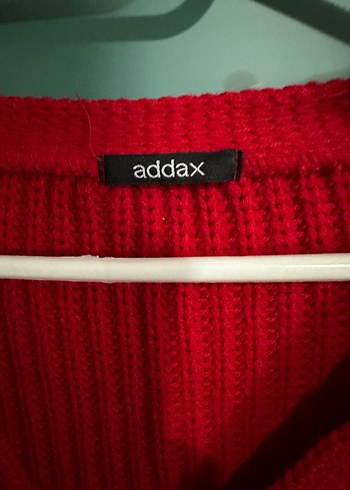 Addax Kırmızı V Yaka Kısa Triko Hırka