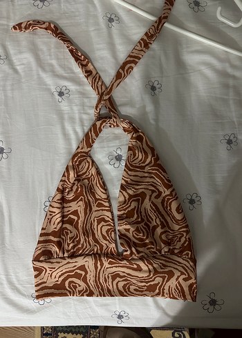 Bohem Tarz Kahverengi Tie-Dye Bralet