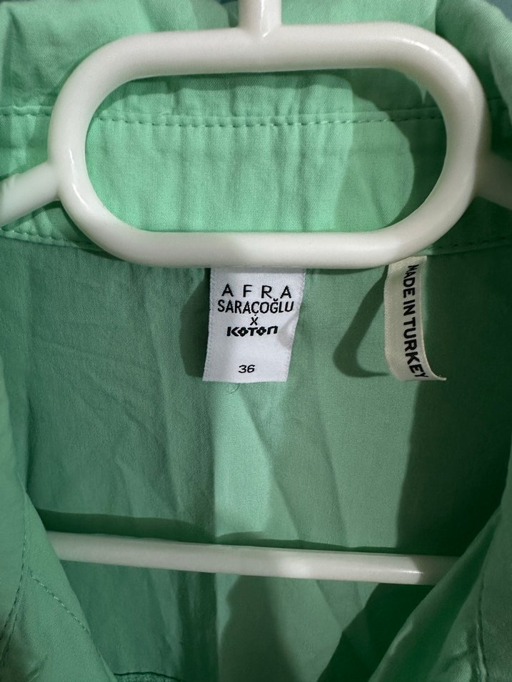 Yeşil Keten Mini Düğmeli Kadın Tulum - Görsel 2