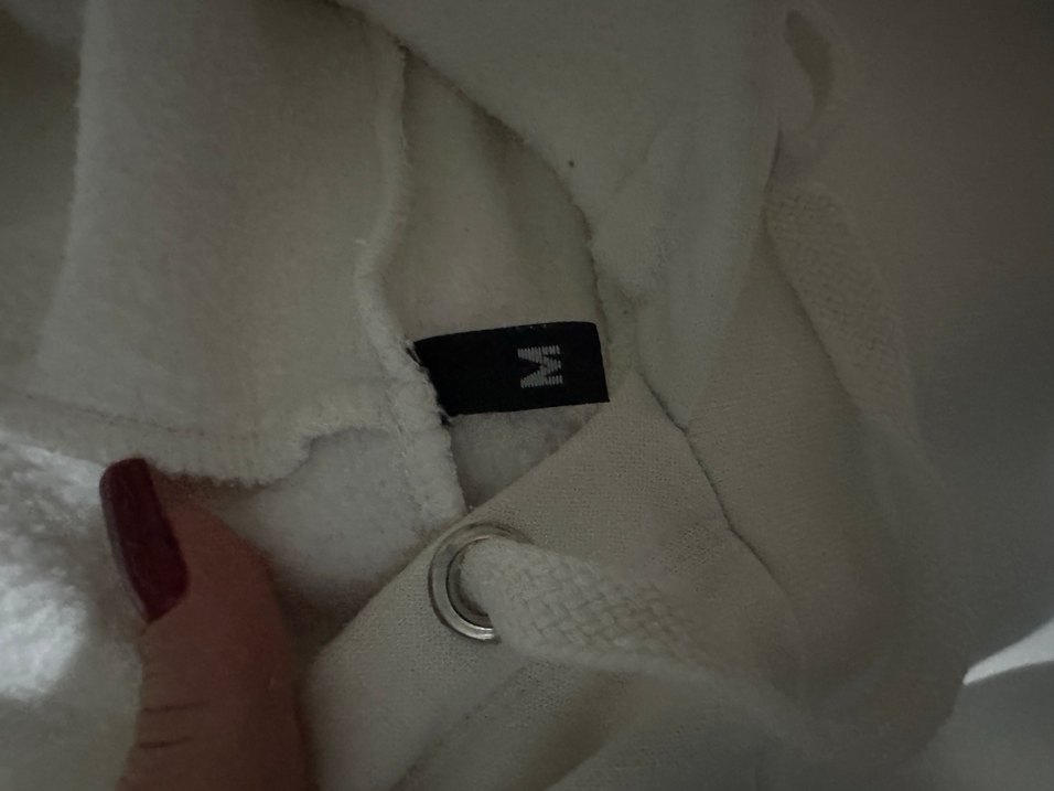 Kapüşonlu Beyaz Baskılı Sweatshirt - Görsel 3