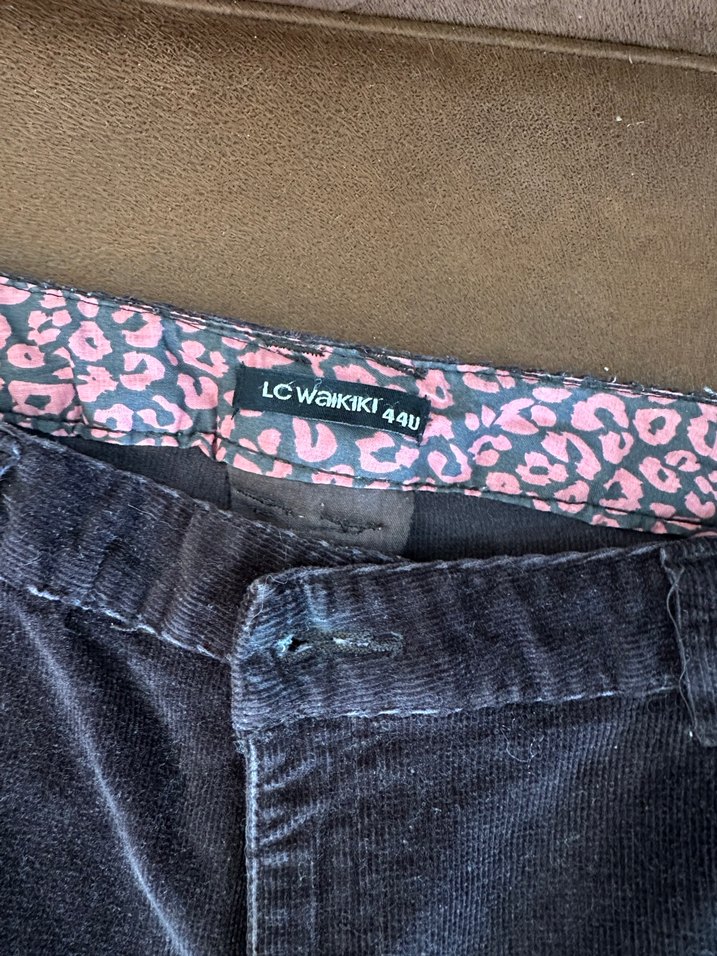 Kahverengi Kadın Kadife Pantolon - Görsel 3