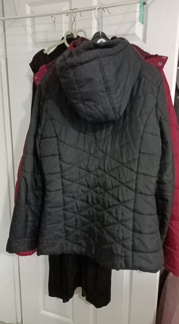 Kadın Siyah Kapüşonlu Fermuarlı Kışlık Mont - Görsel 2