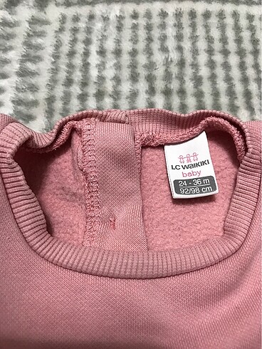 24-36 Ay Beden pembe Renk LC Waikiki Kız Bebek Sweetshirt Şardonlu