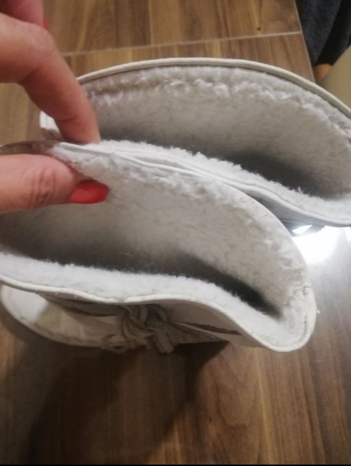 Beyaz Tüylü Kadın Bohem Dolgu Topuk Çizme - Görsel 3