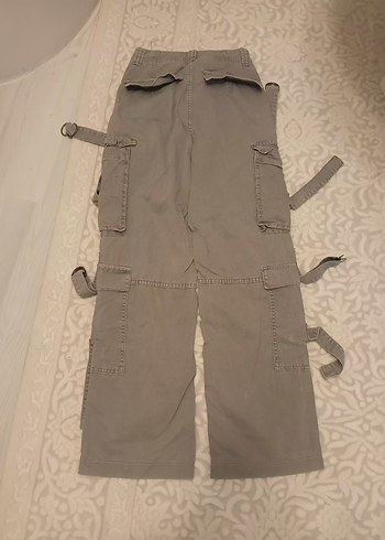 Gri Kemerli Rahat Kesim Kadın Keten Pantolon - Görsel 2