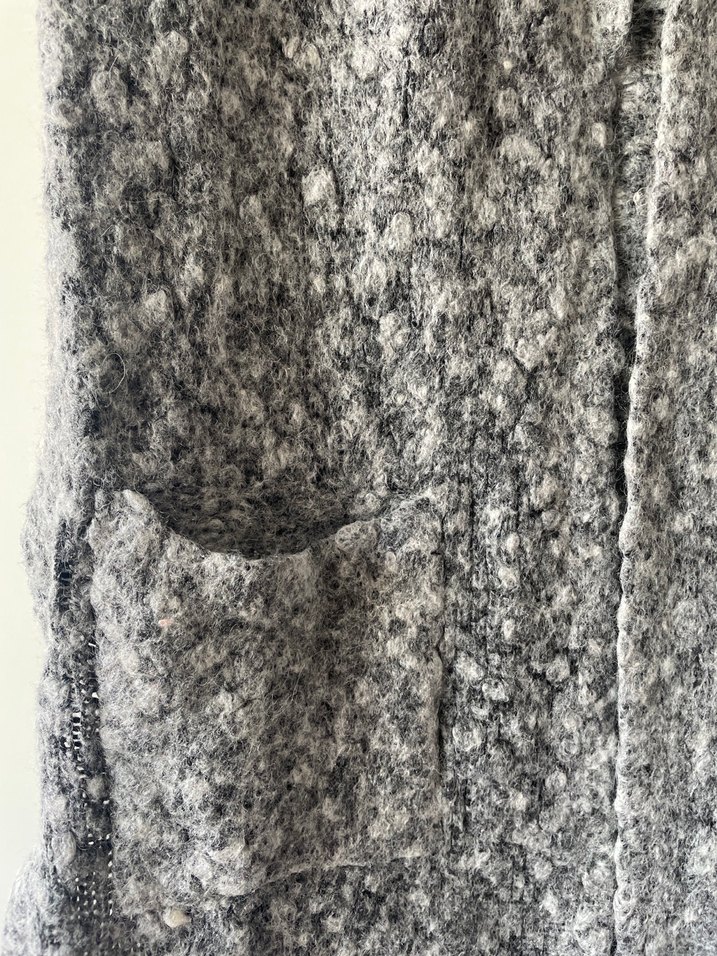 Gri Triko Midi Triko Hırka M Beden - Görsel 2