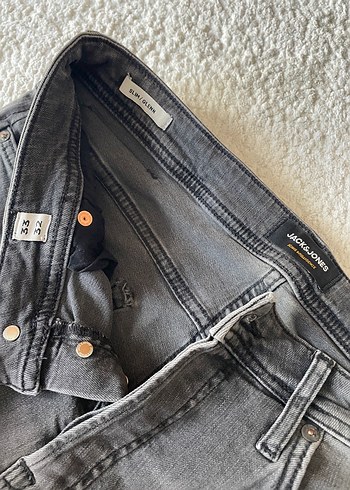 Gri Erkek Kot Pantolon -Jack Jones marka 33-32 - Görsel 3
