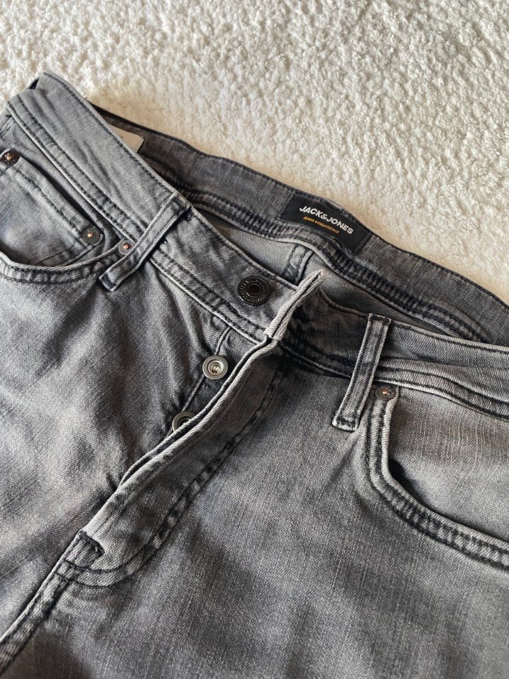 Gri Erkek Kot Pantolon -Jack Jones marka 33-32 - Görsel 4