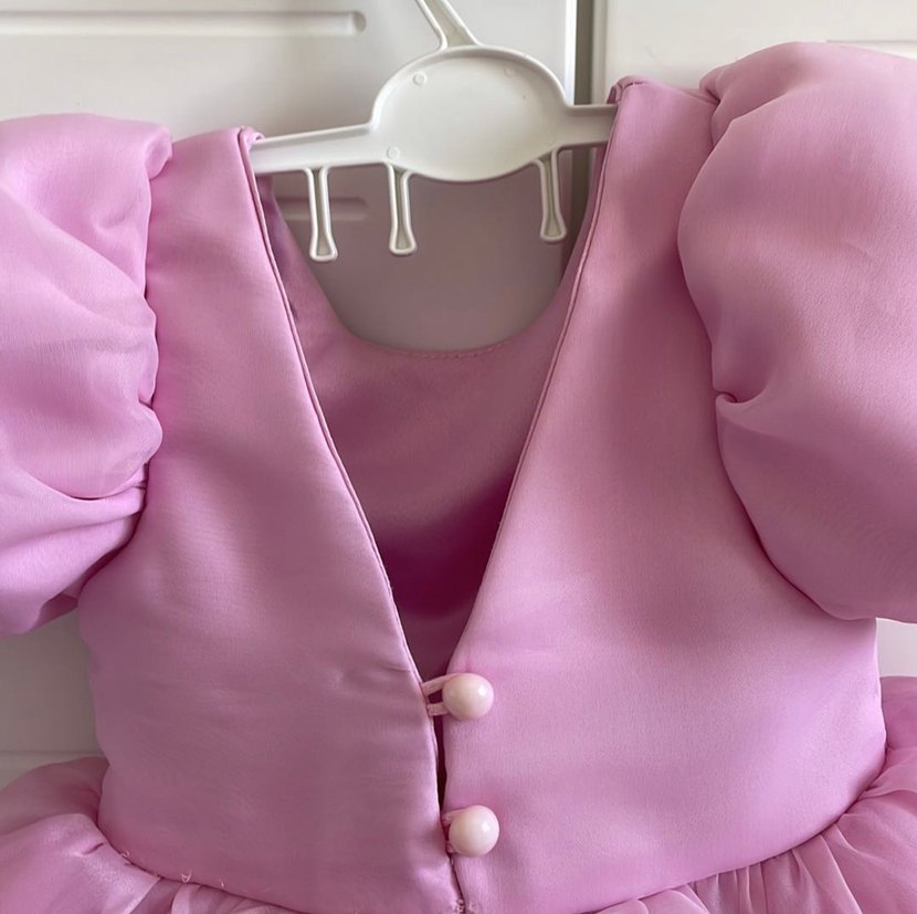 2 yaş pembe kabarık kız bebek abiye doğum günü elbise - Görsel 4