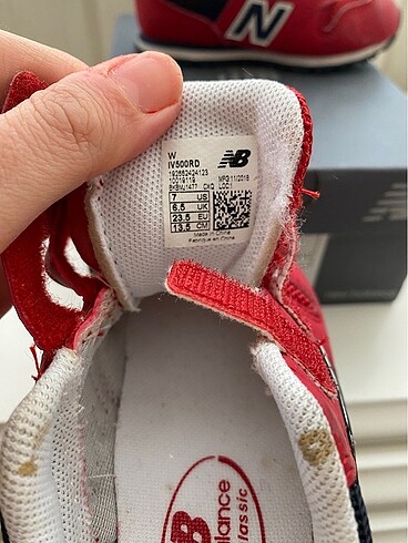 23 Beden kırmızı Renk Kırmızı new balance unisex çocuk spor ayakkabı