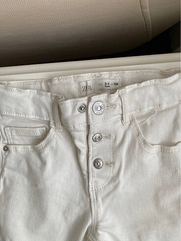 Zara Zara beyaz çocuk beyaz kot pantolon