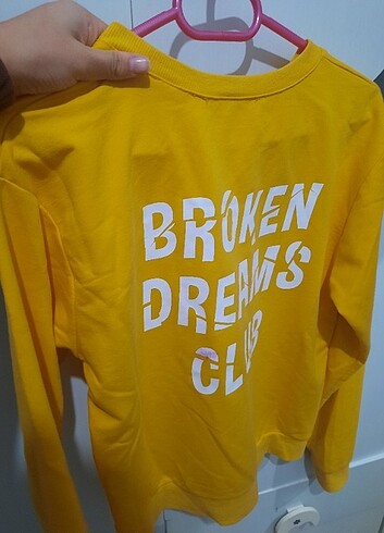 s Beden sarı Renk sırt baskılı sweatshirt