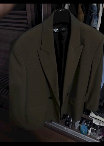 Haki Düğmeli Kadın Blazer Ceket