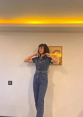 TRENDYOL MILLA Kadın Kemerli Denim Tulum - Görsel 7