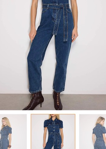 TRENDYOL MILLA Kadın Kemerli Denim Tulum - Görsel 3