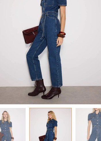 TRENDYOL MILLA Kadın Kemerli Denim Tulum - Görsel 2