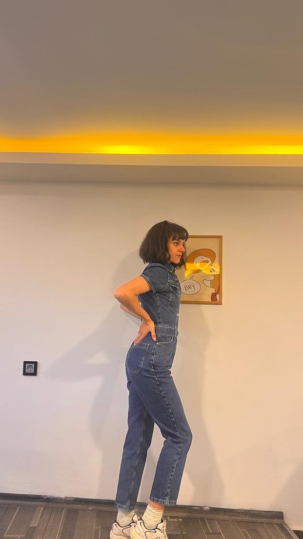 TRENDYOL MILLA Kadın Kemerli Denim Tulum - Görsel 5