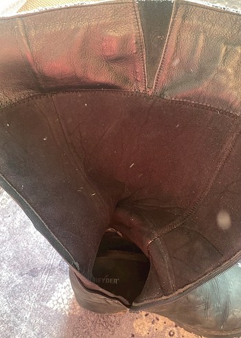 Tokalı Siyah gerçek  Deri Dizüstü Kadın Çizme - Görsel 3