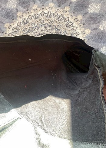 Tokalı Siyah gerçek  Deri Dizüstü Kadın Çizme - Görsel 2