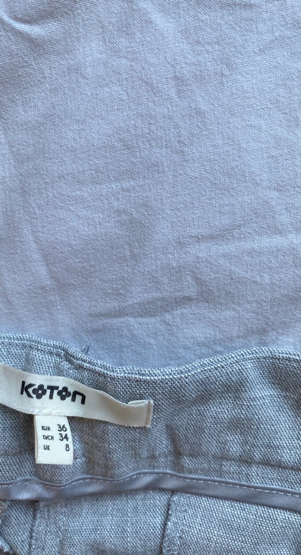 Gri Regular Fit Keten Pantolon - Görsel 3