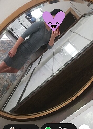 s Beden gri Renk Kalem elbise