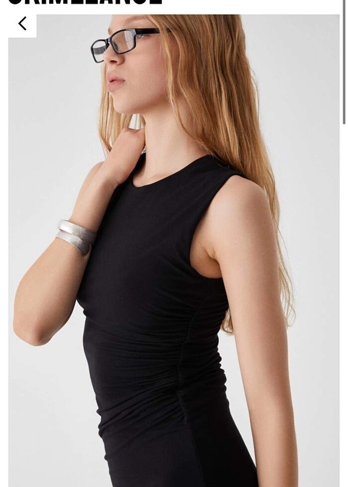 Kadın Bisiklet Yaka Slim Mini Sıfır Kol Siyah Elbise - Görsel 3