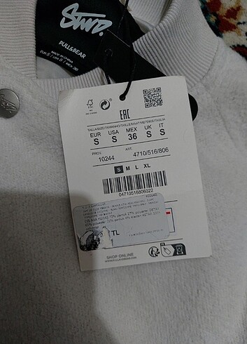 s Beden beyaz Renk Pull Bear Erkek Ceket