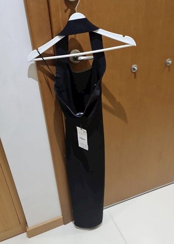 Siyah midi triko Elbise - Görsel 6