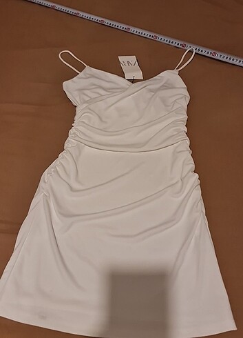 m Beden Zara kısa drape elbise