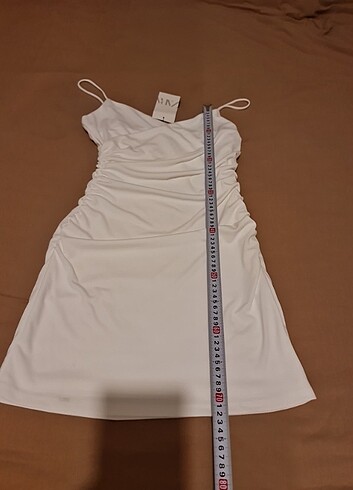 m Beden beyaz Renk Zara kısa drape elbise