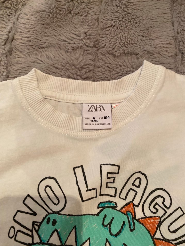 Bej Erkek Çocuk Dino Baskılı Tişört - Görsel 2