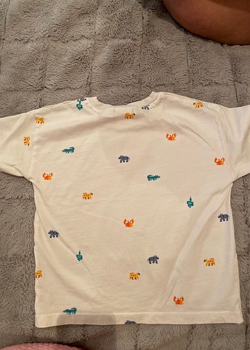 Beyaz Baskılı Erkek Çocuk Tişört - Görsel 4